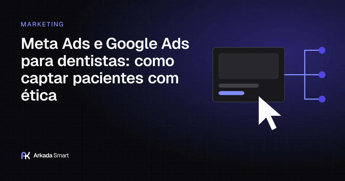 Ilustração abstrata em índigo e grafite com um cursor sobre um cartão de anúncio e linhas que se ramificam