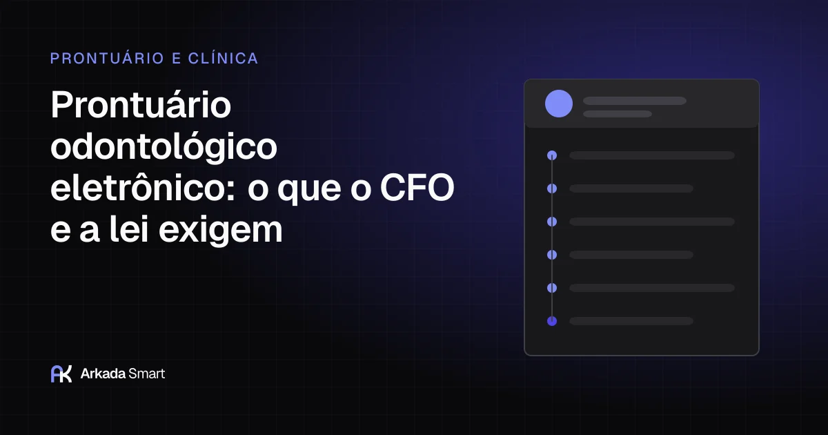 Ilustração abstrata em índigo com uma ficha digital estilizada e linhas de registro em sequência